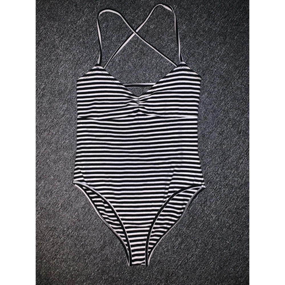 Striped Strappy Bodysuit